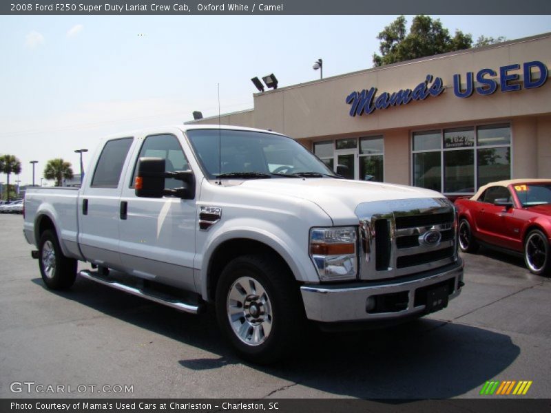 Oxford White / Camel 2008 Ford F250 Super Duty Lariat Crew Cab