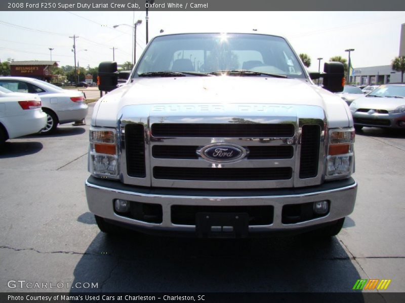 Oxford White / Camel 2008 Ford F250 Super Duty Lariat Crew Cab