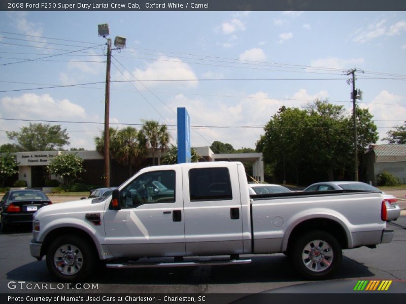 Oxford White / Camel 2008 Ford F250 Super Duty Lariat Crew Cab