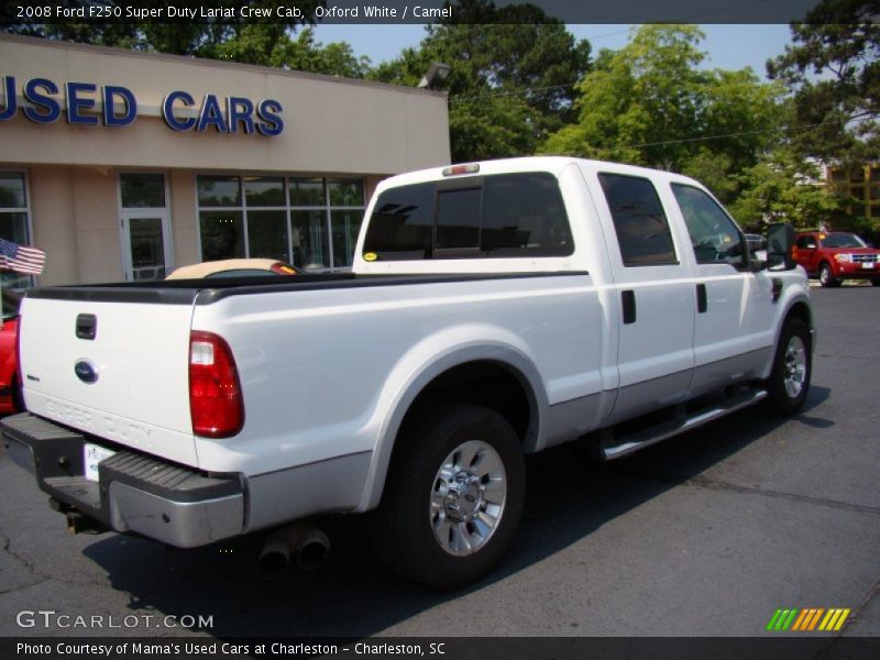 Oxford White / Camel 2008 Ford F250 Super Duty Lariat Crew Cab