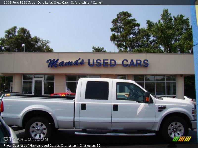 Oxford White / Camel 2008 Ford F250 Super Duty Lariat Crew Cab