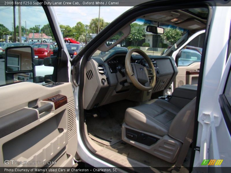 Oxford White / Camel 2008 Ford F250 Super Duty Lariat Crew Cab