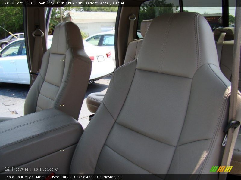 Oxford White / Camel 2008 Ford F250 Super Duty Lariat Crew Cab
