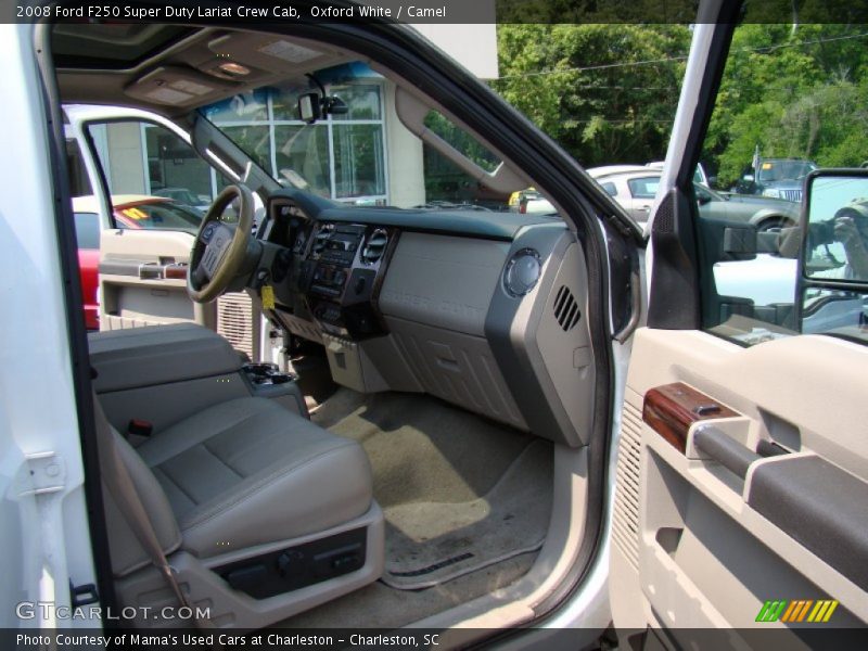 Oxford White / Camel 2008 Ford F250 Super Duty Lariat Crew Cab