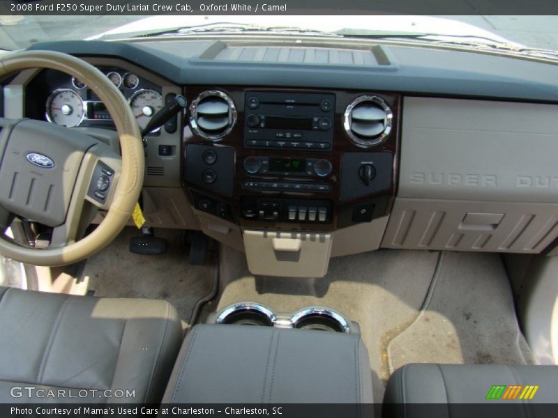Oxford White / Camel 2008 Ford F250 Super Duty Lariat Crew Cab