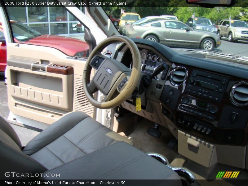 Oxford White / Camel 2008 Ford F250 Super Duty Lariat Crew Cab