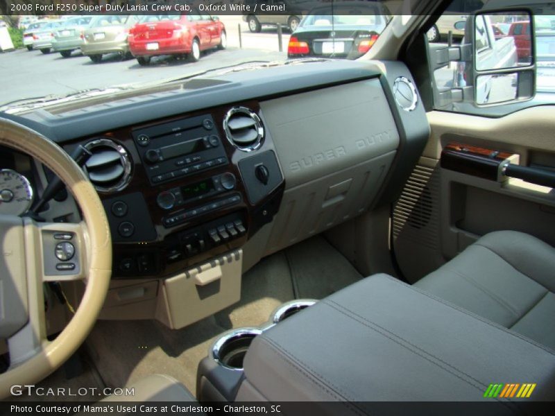 Oxford White / Camel 2008 Ford F250 Super Duty Lariat Crew Cab