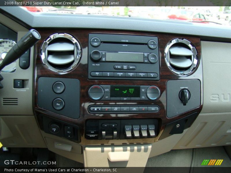 Oxford White / Camel 2008 Ford F250 Super Duty Lariat Crew Cab