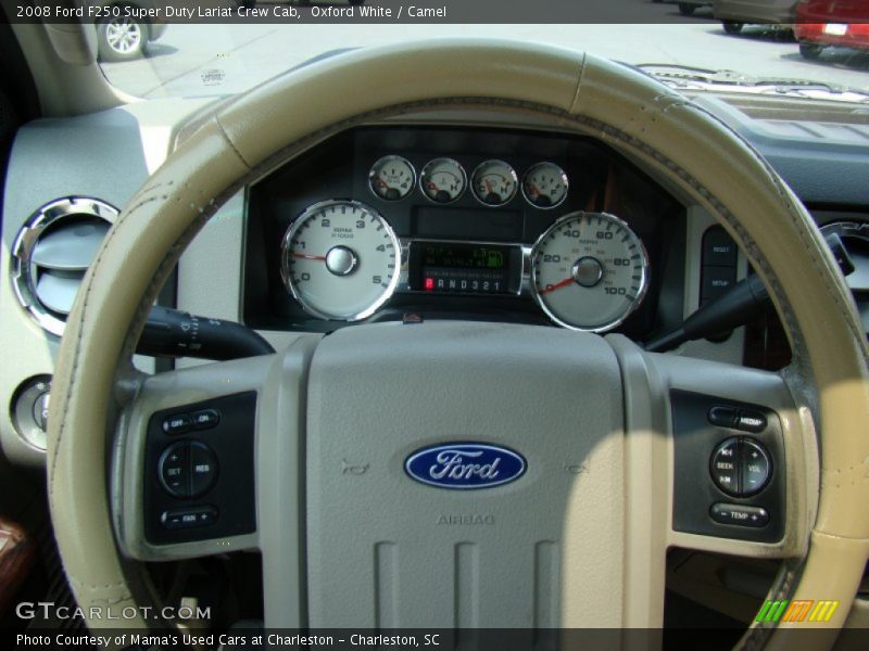 Oxford White / Camel 2008 Ford F250 Super Duty Lariat Crew Cab