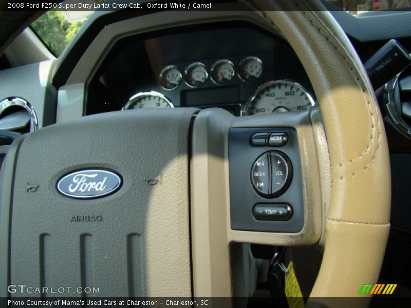 Oxford White / Camel 2008 Ford F250 Super Duty Lariat Crew Cab