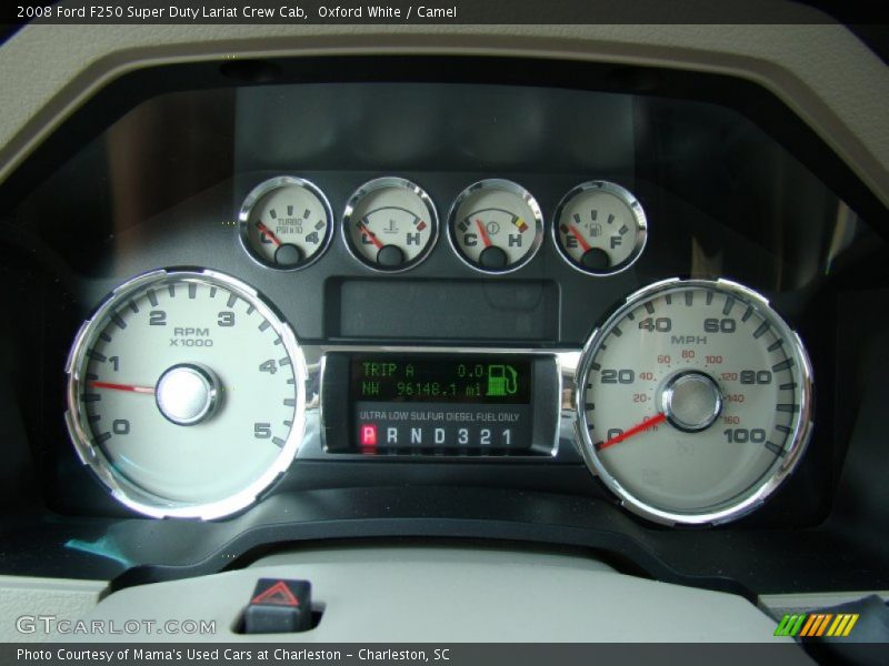 Oxford White / Camel 2008 Ford F250 Super Duty Lariat Crew Cab
