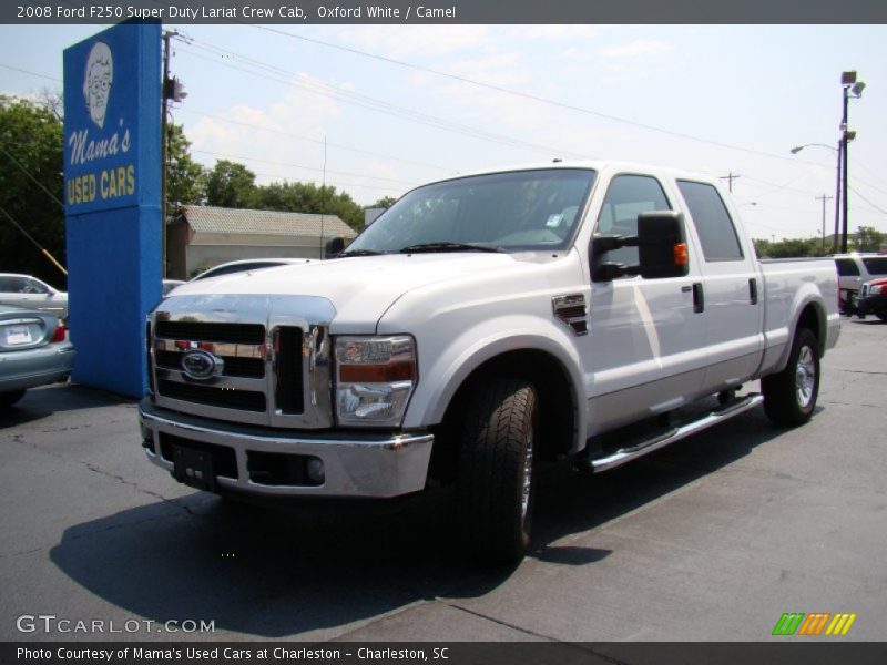 Oxford White / Camel 2008 Ford F250 Super Duty Lariat Crew Cab