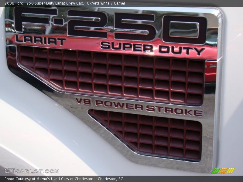 Oxford White / Camel 2008 Ford F250 Super Duty Lariat Crew Cab
