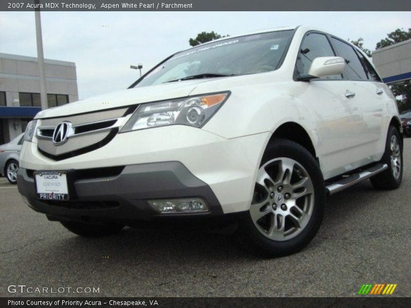 Aspen White Pearl / Parchment 2007 Acura MDX Technology