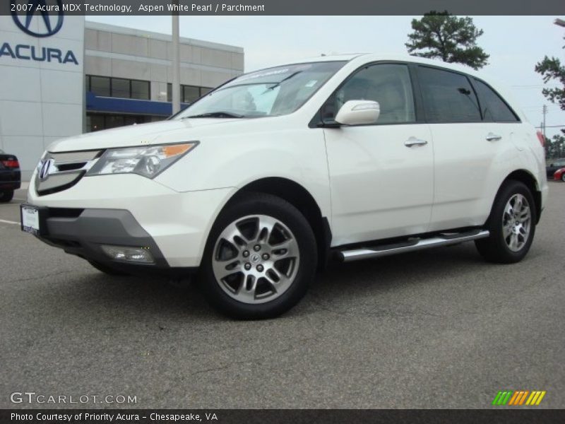 Aspen White Pearl / Parchment 2007 Acura MDX Technology
