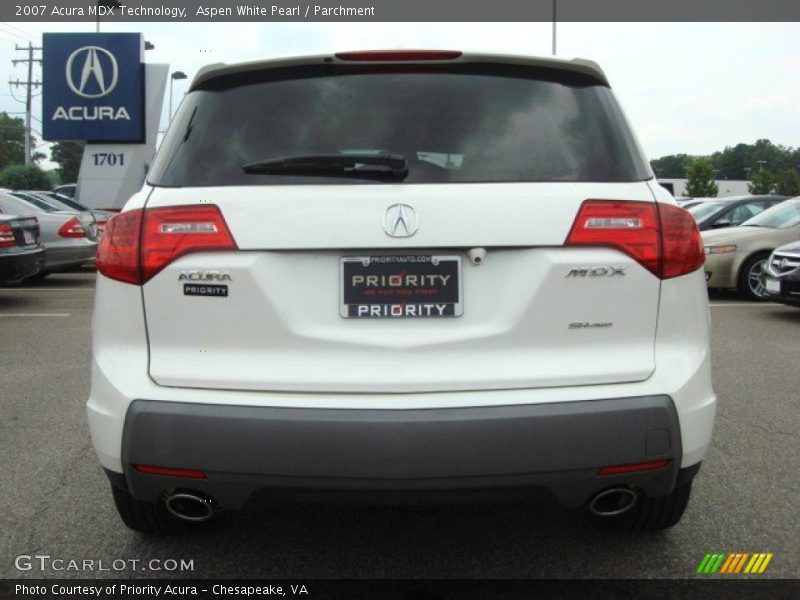 Aspen White Pearl / Parchment 2007 Acura MDX Technology