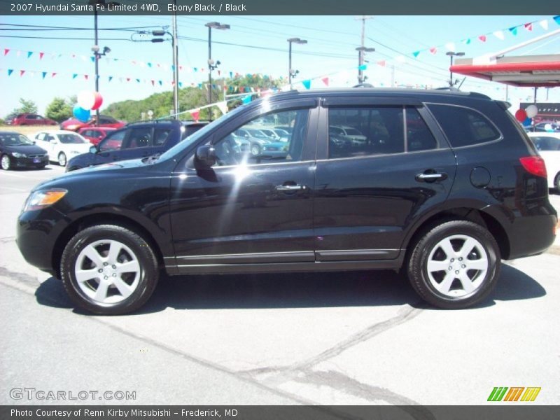 Ebony Black / Black 2007 Hyundai Santa Fe Limited 4WD