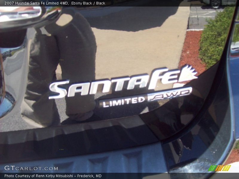 Ebony Black / Black 2007 Hyundai Santa Fe Limited 4WD