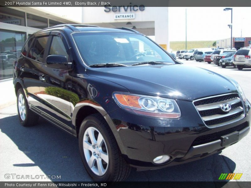Ebony Black / Black 2007 Hyundai Santa Fe Limited 4WD