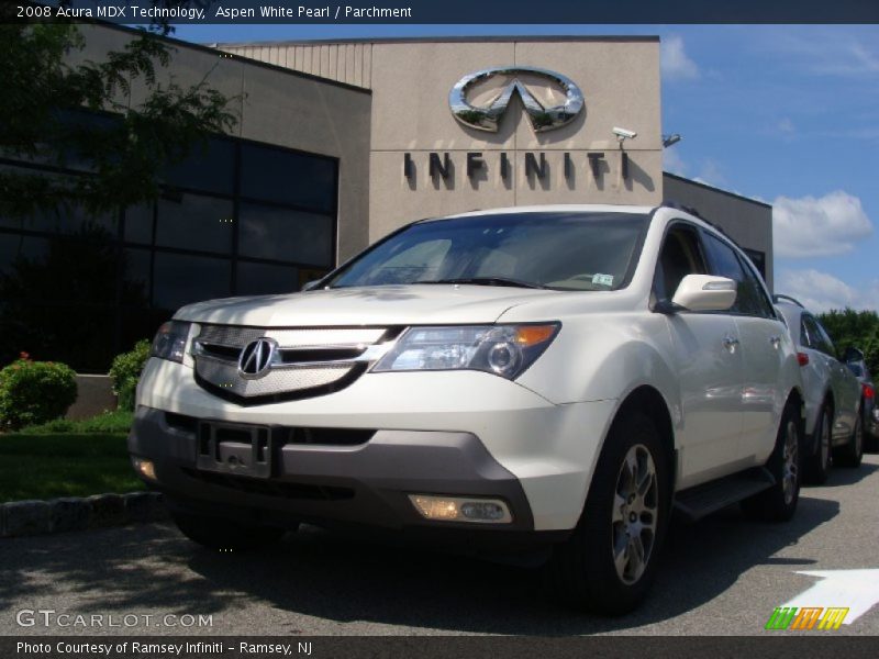 Aspen White Pearl / Parchment 2008 Acura MDX Technology