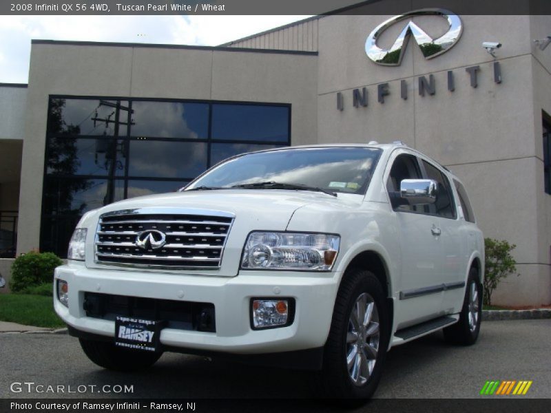Tuscan Pearl White / Wheat 2008 Infiniti QX 56 4WD