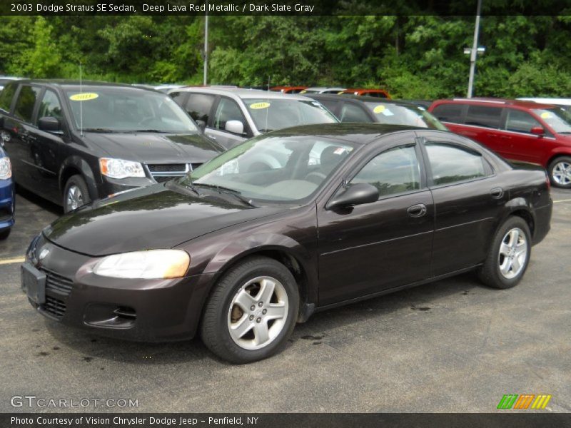 Deep Lava Red Metallic / Dark Slate Gray 2003 Dodge Stratus SE Sedan