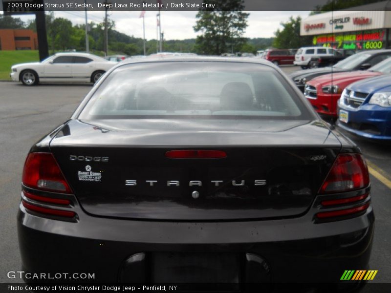 Deep Lava Red Metallic / Dark Slate Gray 2003 Dodge Stratus SE Sedan