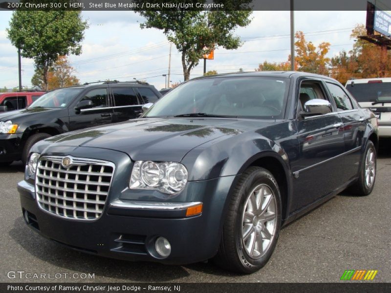 Steel Blue Metallic / Dark Khaki/Light Graystone 2007 Chrysler 300 C HEMI