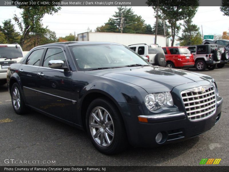 Steel Blue Metallic / Dark Khaki/Light Graystone 2007 Chrysler 300 C HEMI