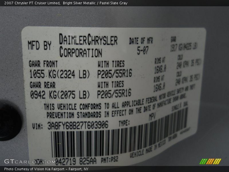 Bright Silver Metallic / Pastel Slate Gray 2007 Chrysler PT Cruiser Limited