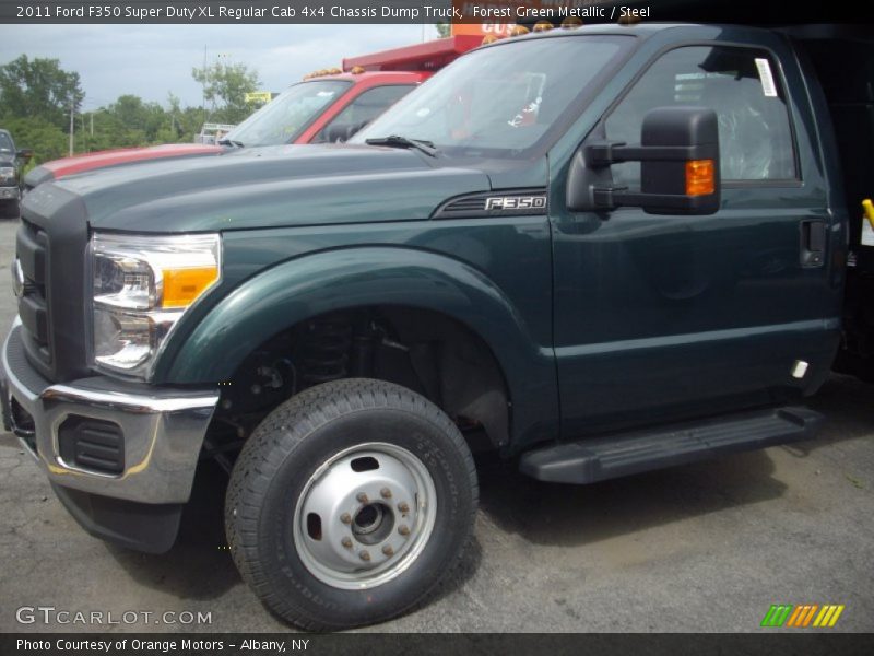 Forest Green Metallic / Steel 2011 Ford F350 Super Duty XL Regular Cab 4x4 Chassis Dump Truck