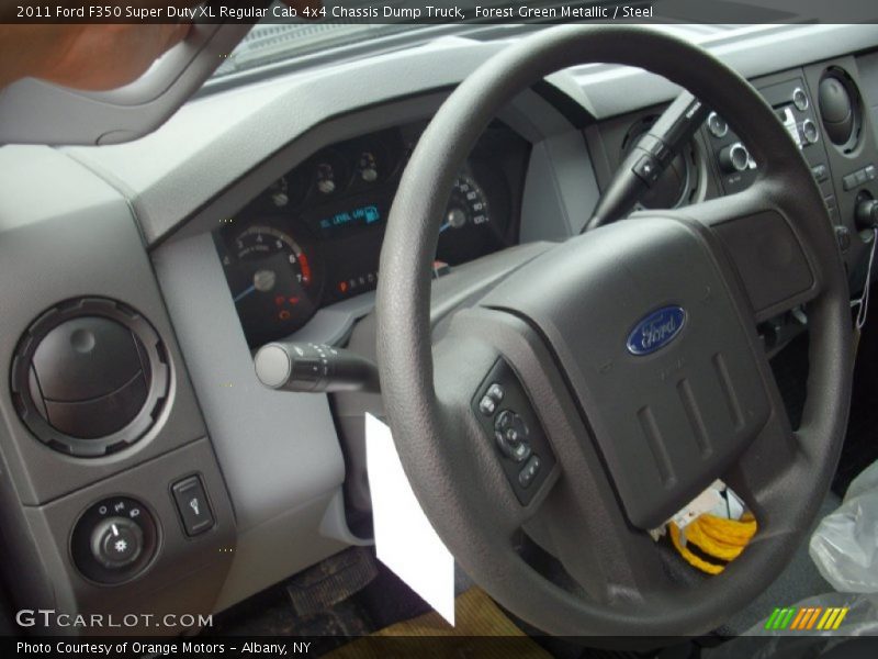 Forest Green Metallic / Steel 2011 Ford F350 Super Duty XL Regular Cab 4x4 Chassis Dump Truck