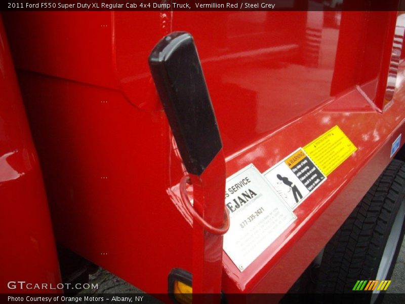 Vermillion Red / Steel Grey 2011 Ford F550 Super Duty XL Regular Cab 4x4 Dump Truck