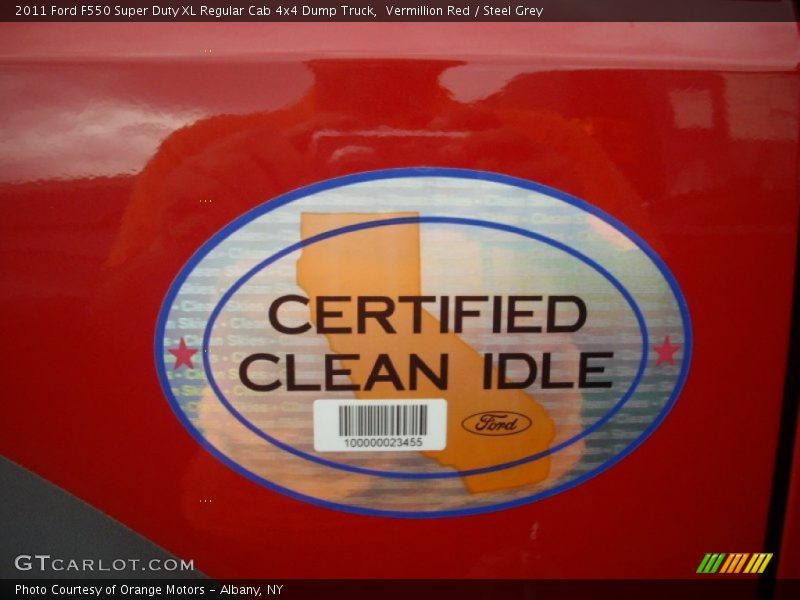 Vermillion Red / Steel Grey 2011 Ford F550 Super Duty XL Regular Cab 4x4 Dump Truck