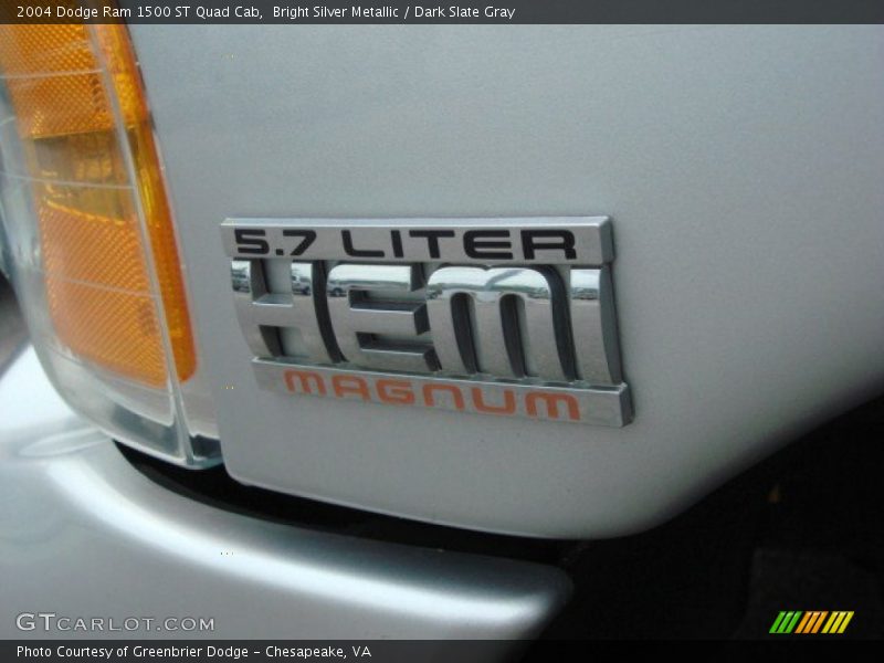 Bright Silver Metallic / Dark Slate Gray 2004 Dodge Ram 1500 ST Quad Cab
