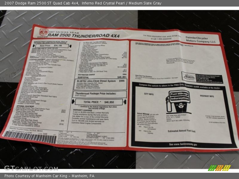 Inferno Red Crystal Pearl / Medium Slate Gray 2007 Dodge Ram 2500 ST Quad Cab 4x4