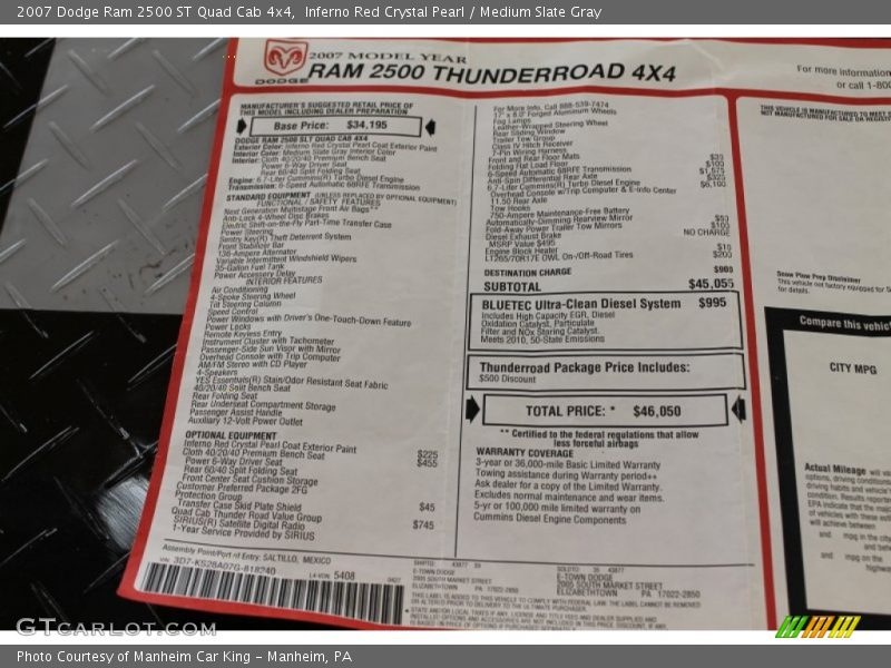 Inferno Red Crystal Pearl / Medium Slate Gray 2007 Dodge Ram 2500 ST Quad Cab 4x4