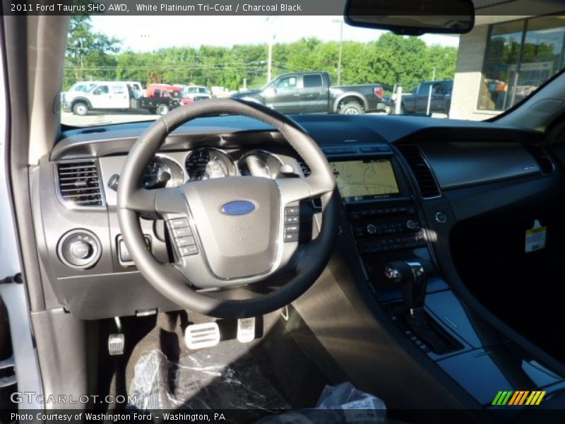 White Platinum Tri-Coat / Charcoal Black 2011 Ford Taurus SHO AWD