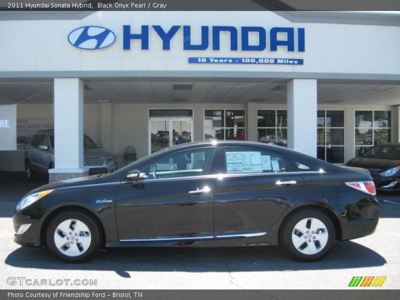 Black Onyx Pearl / Gray 2011 Hyundai Sonata Hybrid