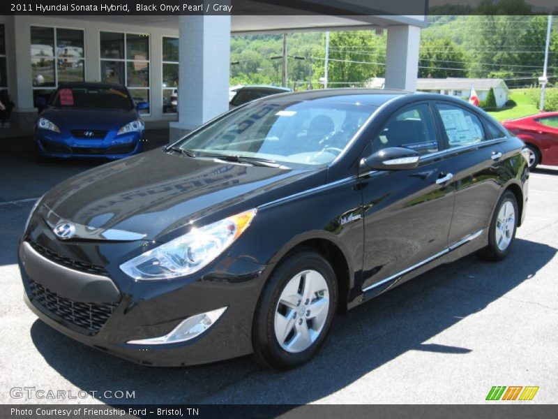 Black Onyx Pearl / Gray 2011 Hyundai Sonata Hybrid