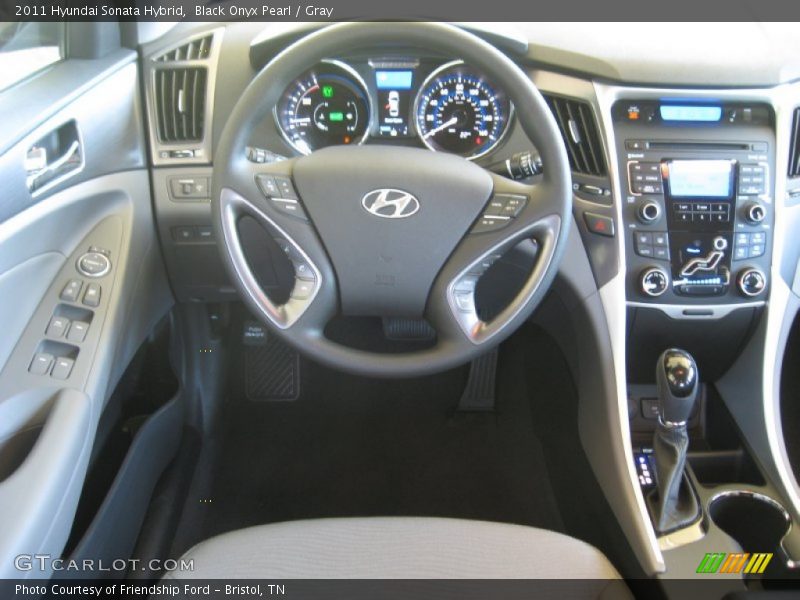 Black Onyx Pearl / Gray 2011 Hyundai Sonata Hybrid