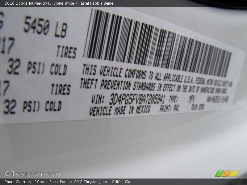 Stone White / Pastel Pebble Beige 2010 Dodge Journey SXT