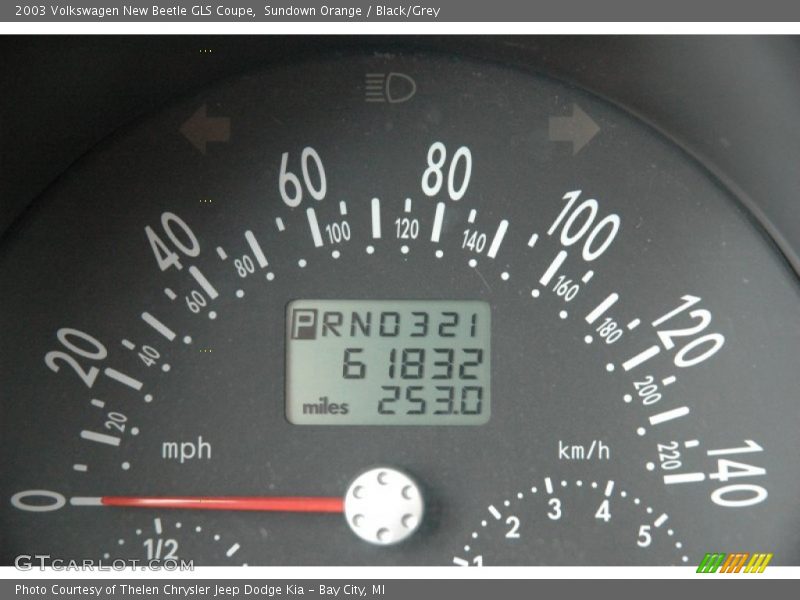 Sundown Orange / Black/Grey 2003 Volkswagen New Beetle GLS Coupe