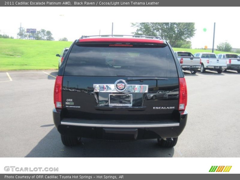 Black Raven / Cocoa/Light Linen Tehama Leather 2011 Cadillac Escalade Platinum AWD