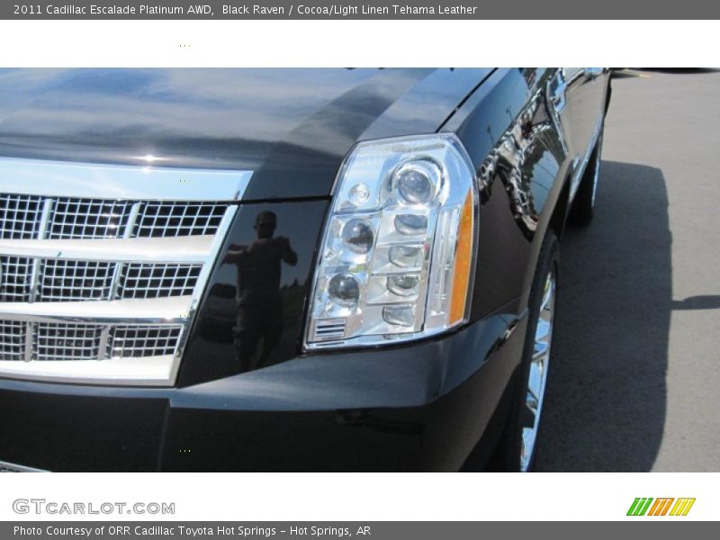 Black Raven / Cocoa/Light Linen Tehama Leather 2011 Cadillac Escalade Platinum AWD