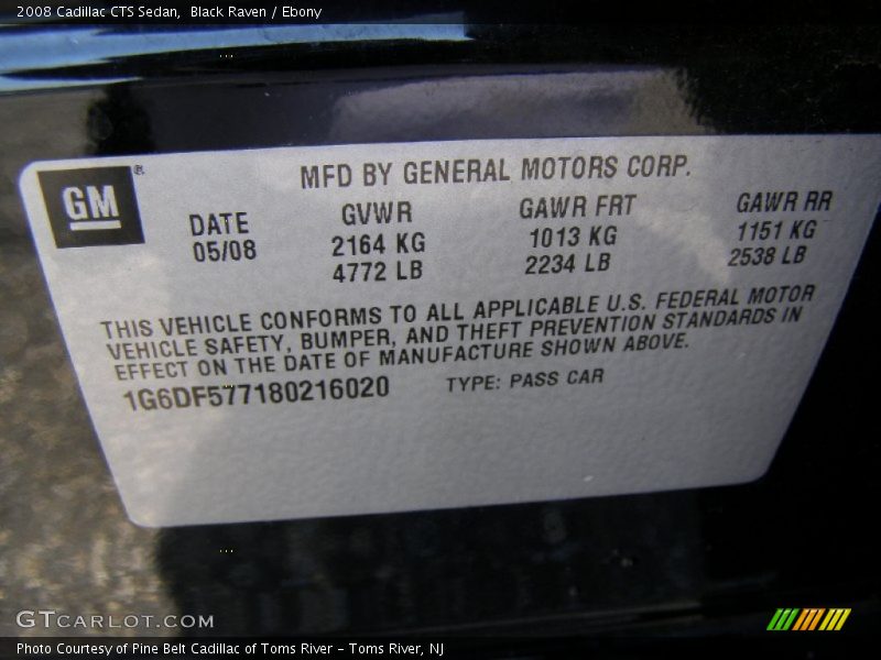 Black Raven / Ebony 2008 Cadillac CTS Sedan