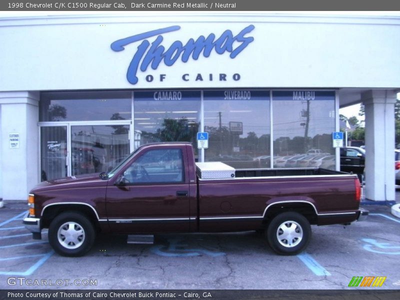 Dark Carmine Red Metallic / Neutral 1998 Chevrolet C/K C1500 Regular Cab