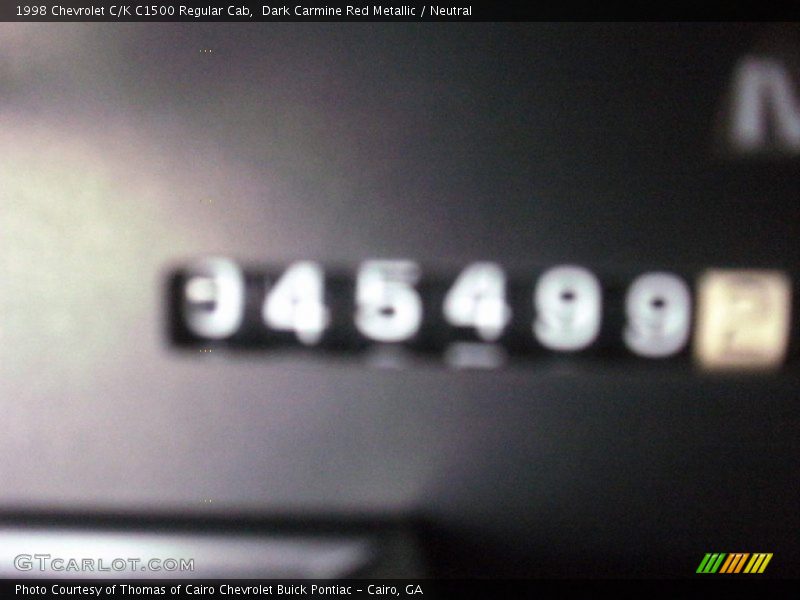 Dark Carmine Red Metallic / Neutral 1998 Chevrolet C/K C1500 Regular Cab