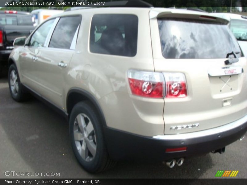 Gold Mist Metallic / Ebony 2011 GMC Acadia SLT AWD