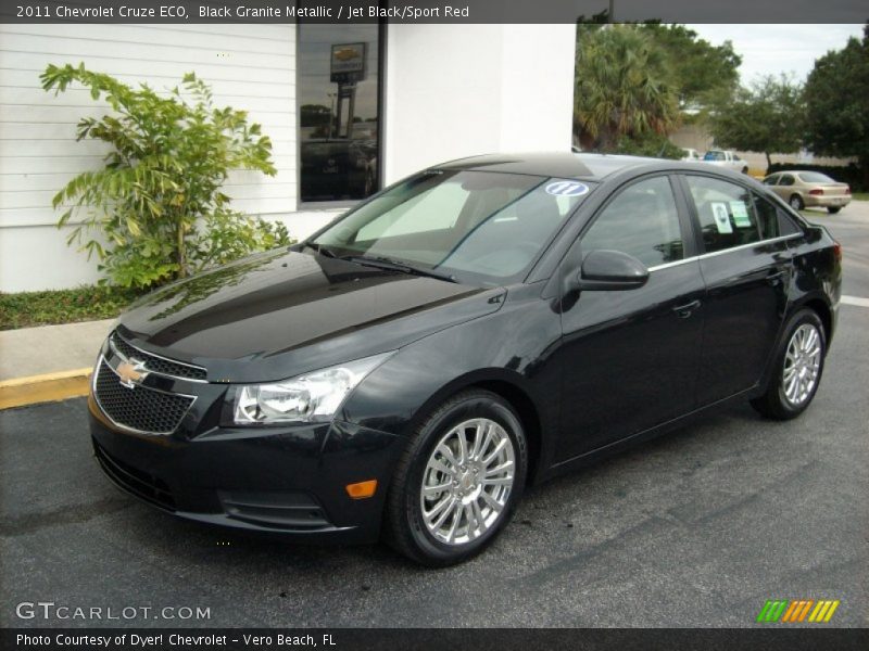 Black Granite Metallic / Jet Black/Sport Red 2011 Chevrolet Cruze ECO